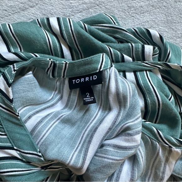 Torrid‎ Stripe Tank Green/White Size 2X - Picture 4 of 7